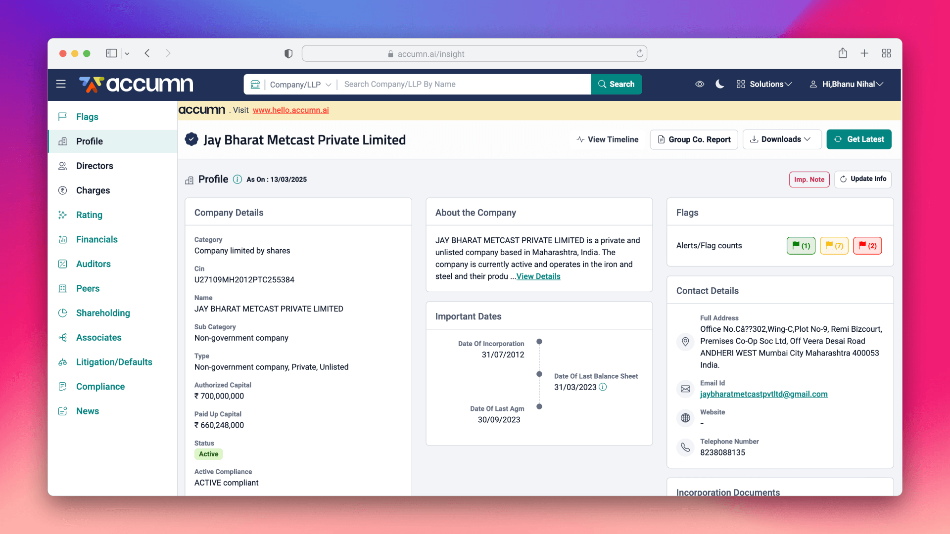 Insight product — standalone 360-degree credit analysis tool