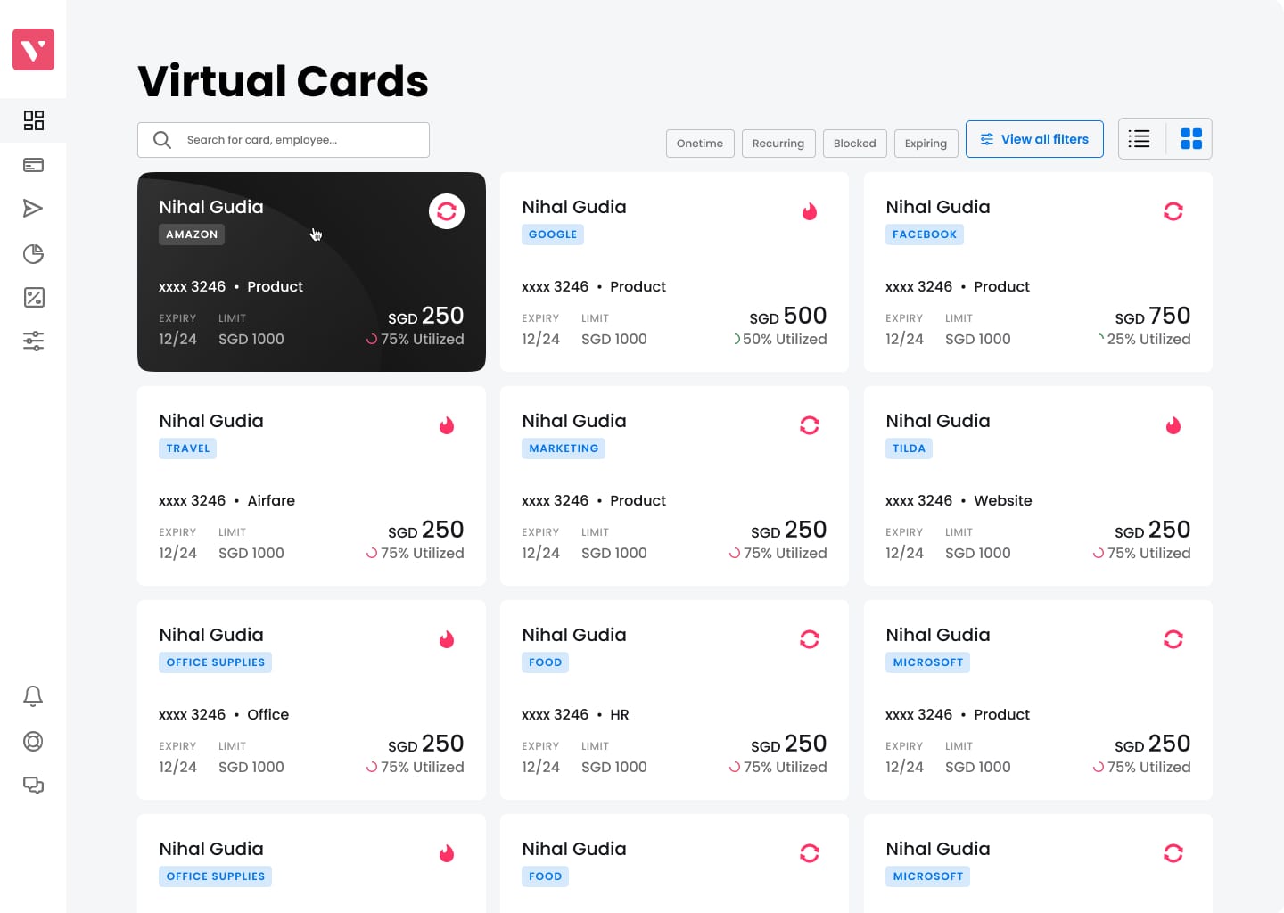 Card grid V2.1 — dark card variant and full grid view